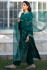 Aqua Organza Dupatta